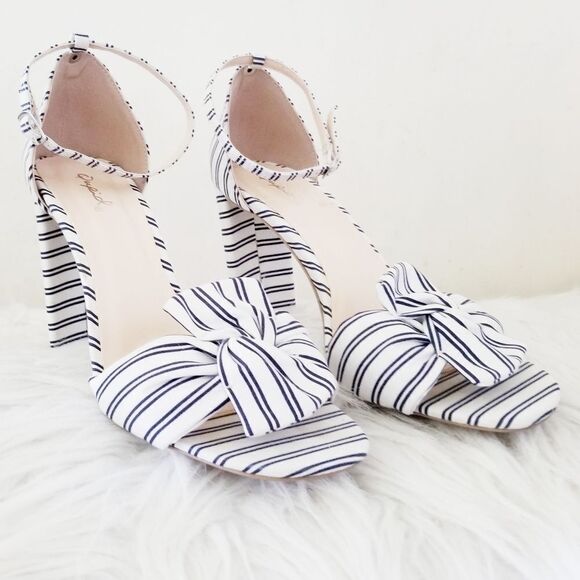 Quipid striped open toe heels - Picture 1 of 8